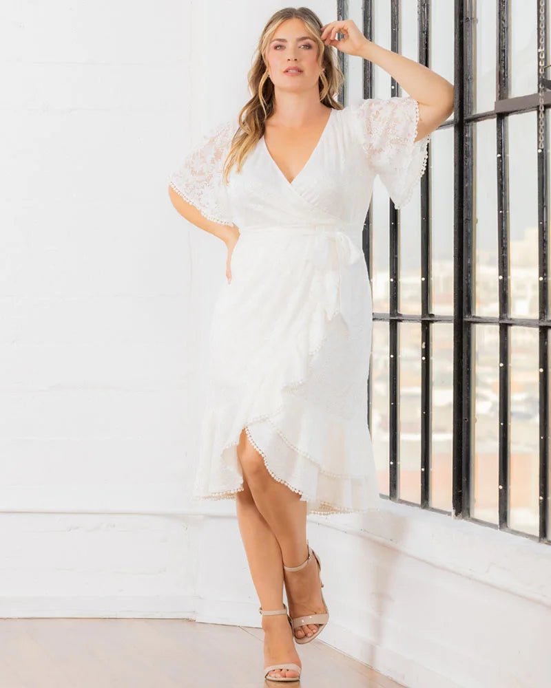 Palermo Lace Faux Wrap Cocktail Dress