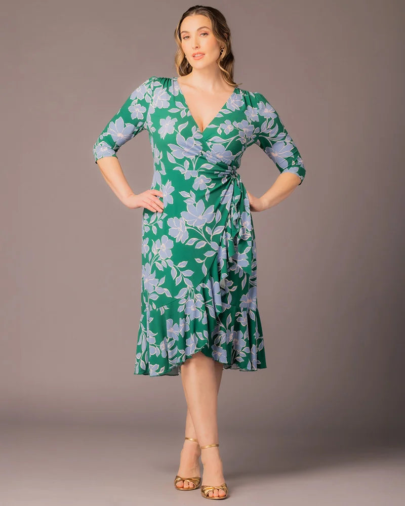 Flirty Flounce Wrap Dress