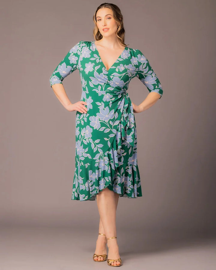 Flirty Flounce Wrap Dress