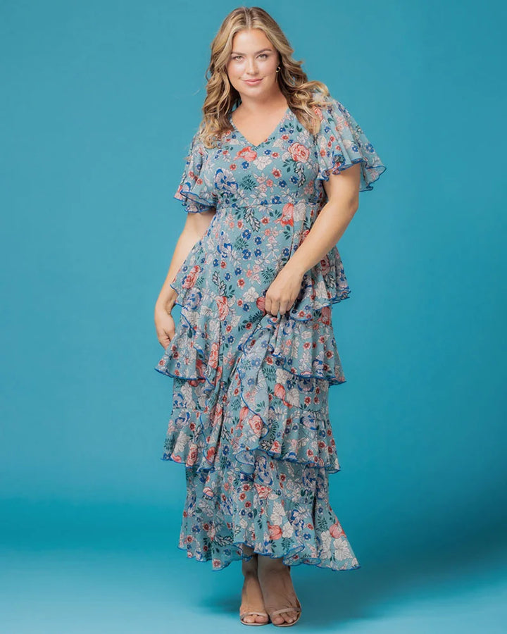 Tour de Flounce Chiffon Evening Gown - Sale!