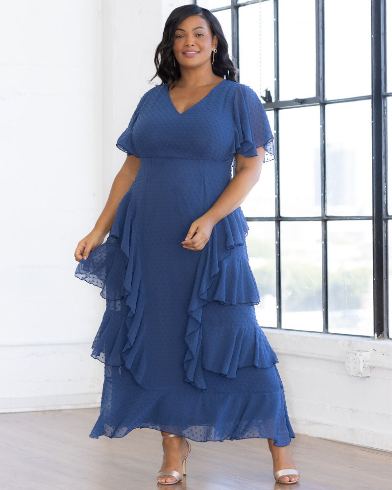 Tour de Flounce Chiffon Evening Gown - Sale!