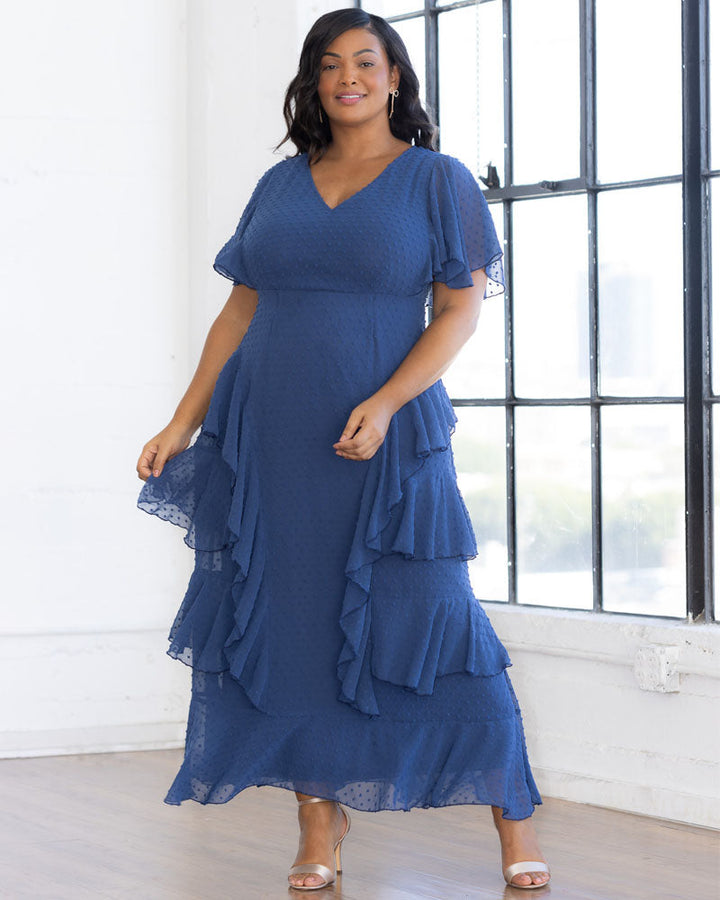 Tour de Flounce Chiffon Evening Gown - Sale!
