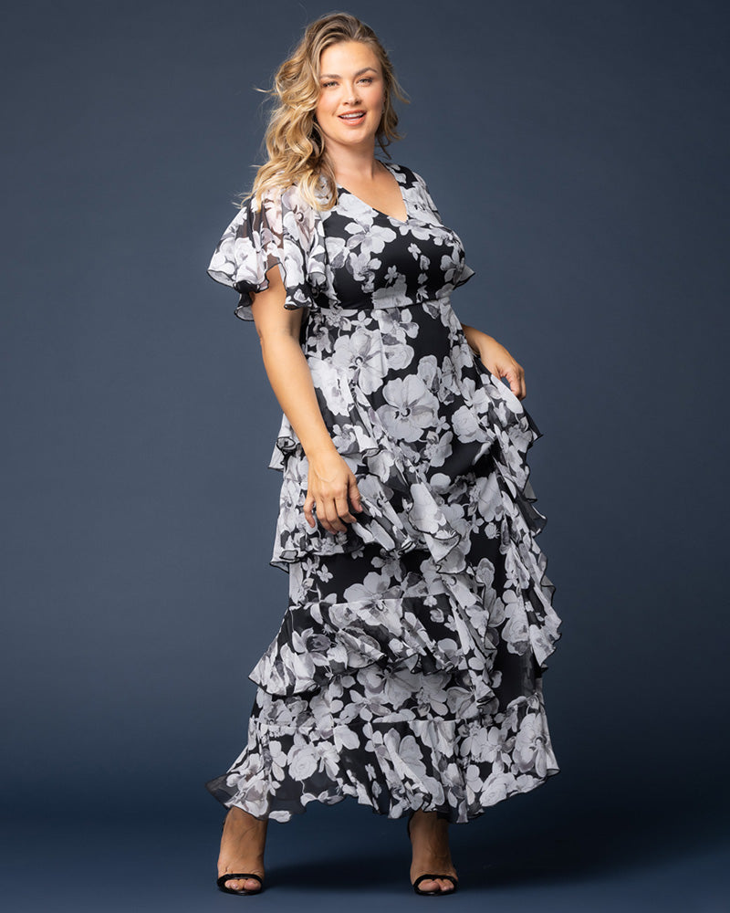 Tour de Flounce Chiffon Evening Gown - Sale!