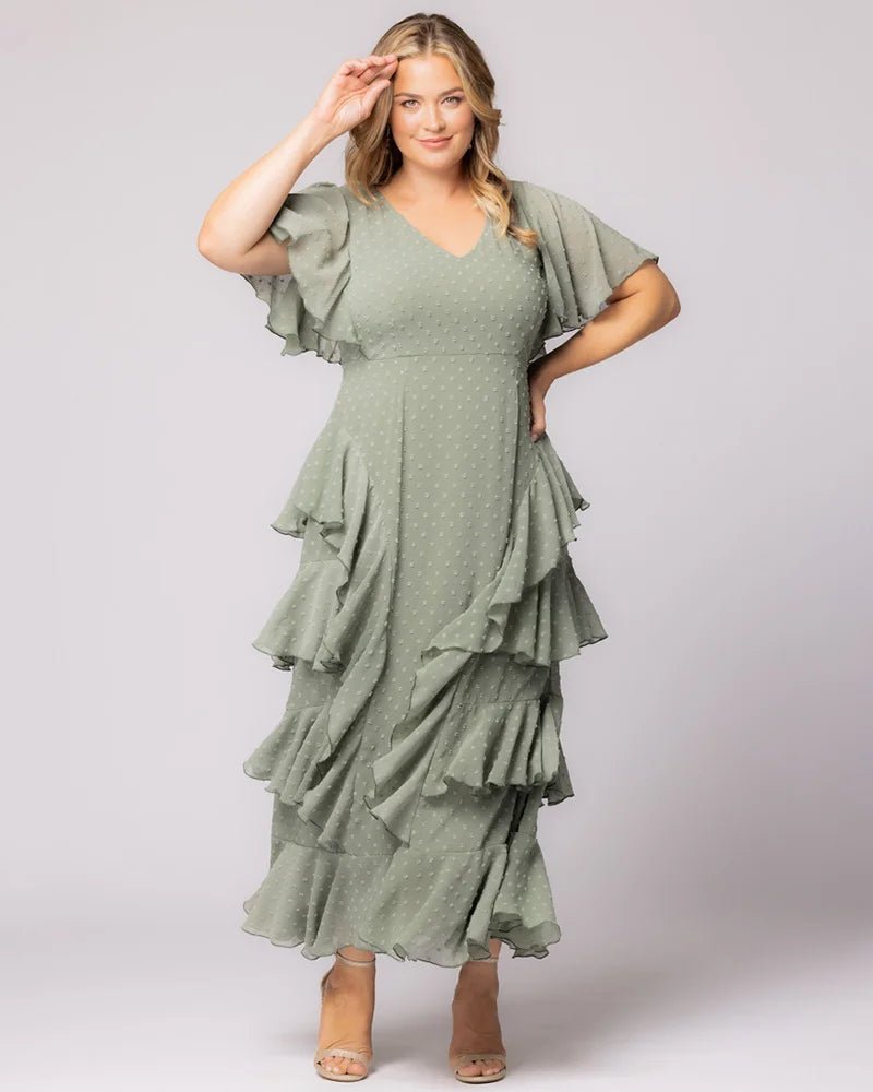 Tour de Flounce Chiffon Evening Gown - Sale!