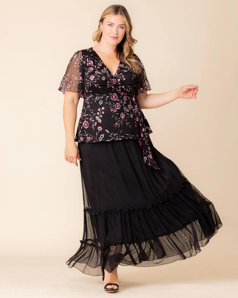 Isla Tiered Mesh Maxi Skirt – Sale!