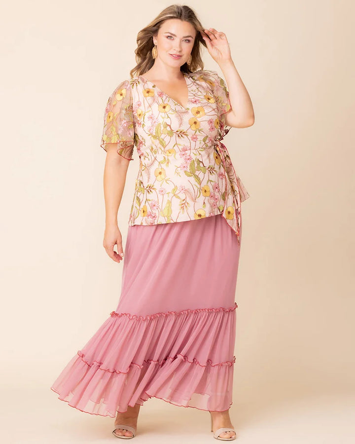 Isla Tiered Mesh Maxi Skirt – Sale!