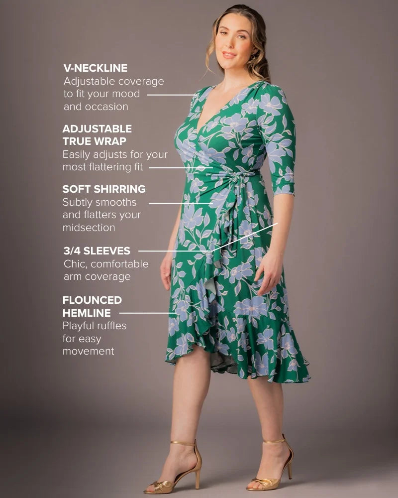 Flirty Flounce Wrap Dress