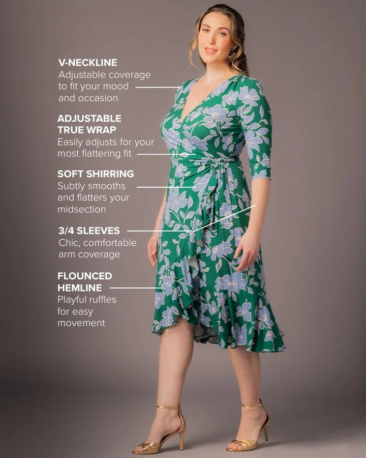 Flirty Flounce Wrap Dress