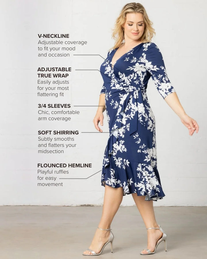 Flirty Flounce Wrap Dress