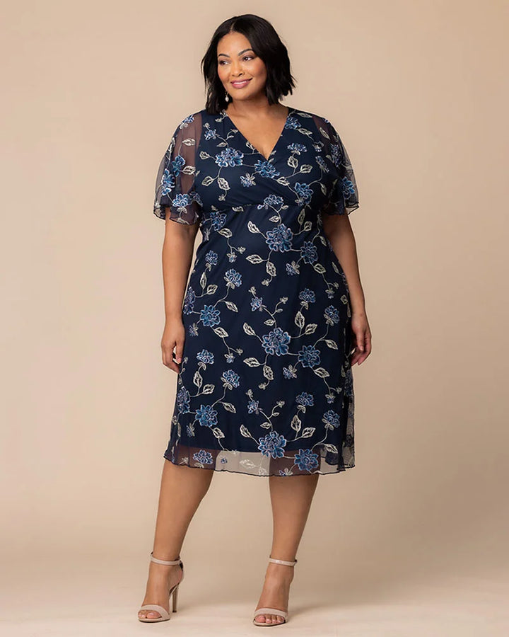 Sonnet Embroidered Midi Cocktail Dress