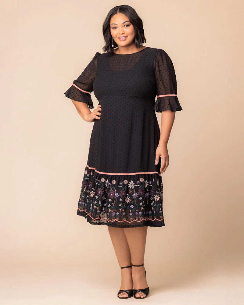 Mesmerizing Embroidered Cocktail Midi Dress - Sale!