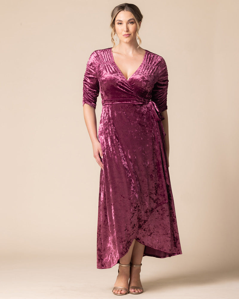Cara Velvet Wrap Gown