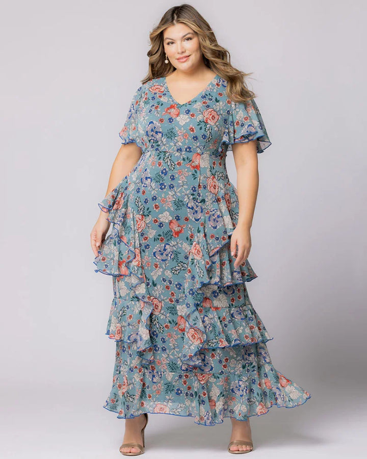 Tour de Flounce Chiffon Evening Gown - Sale!