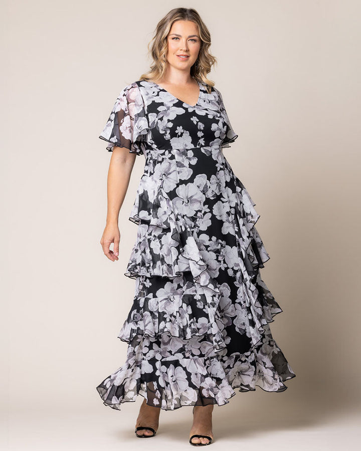 Tour de Flounce Chiffon Evening Gown - Sale!