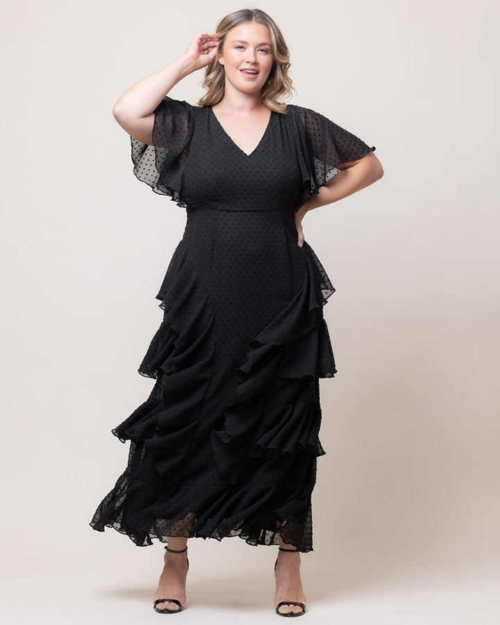 Tour de Flounce Chiffon Evening Gown - Sale!