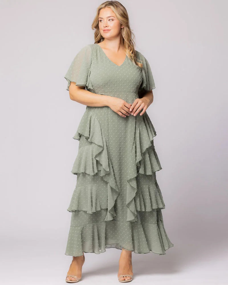 Tour de Flounce Chiffon Evening Gown - Sale!