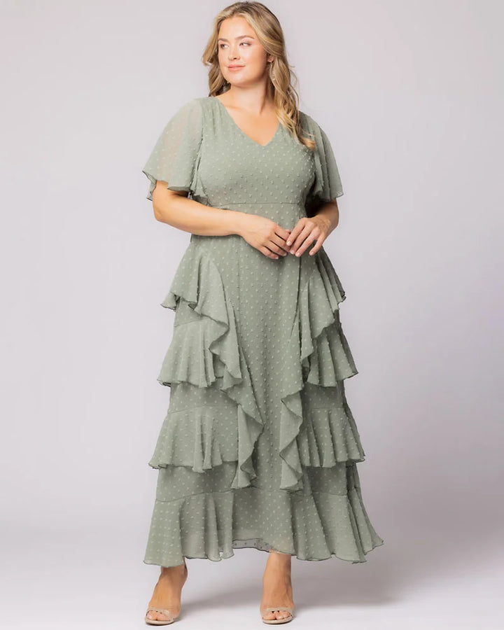 Tour de Flounce Chiffon Evening Gown - Sale!