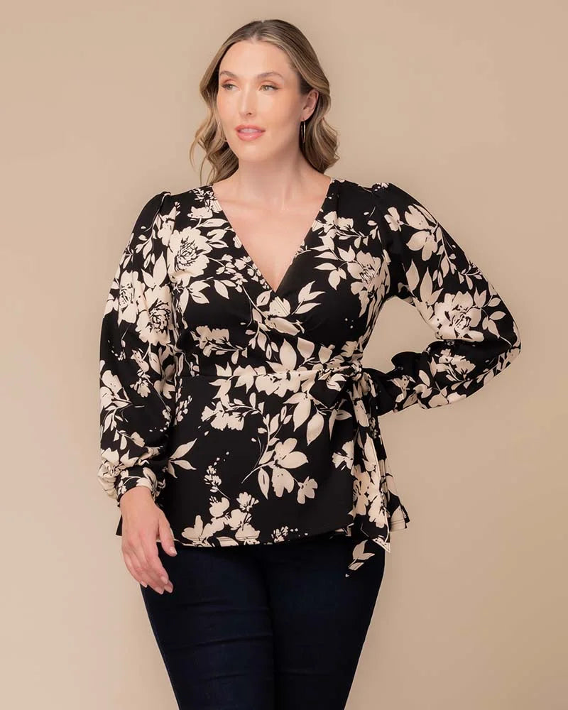 Natasha Long Sleeve Wrap Top