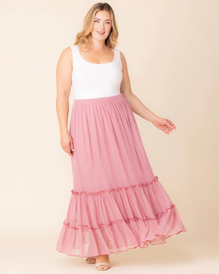 Isla Tiered Mesh Maxi Skirt – Sale!