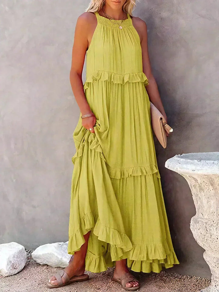 Robyn - Halter Ruffle Maxi Dress