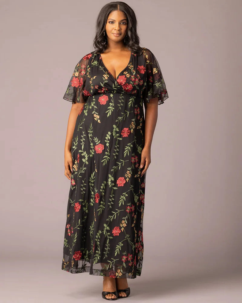 Embroidered Elegance Evening Gown