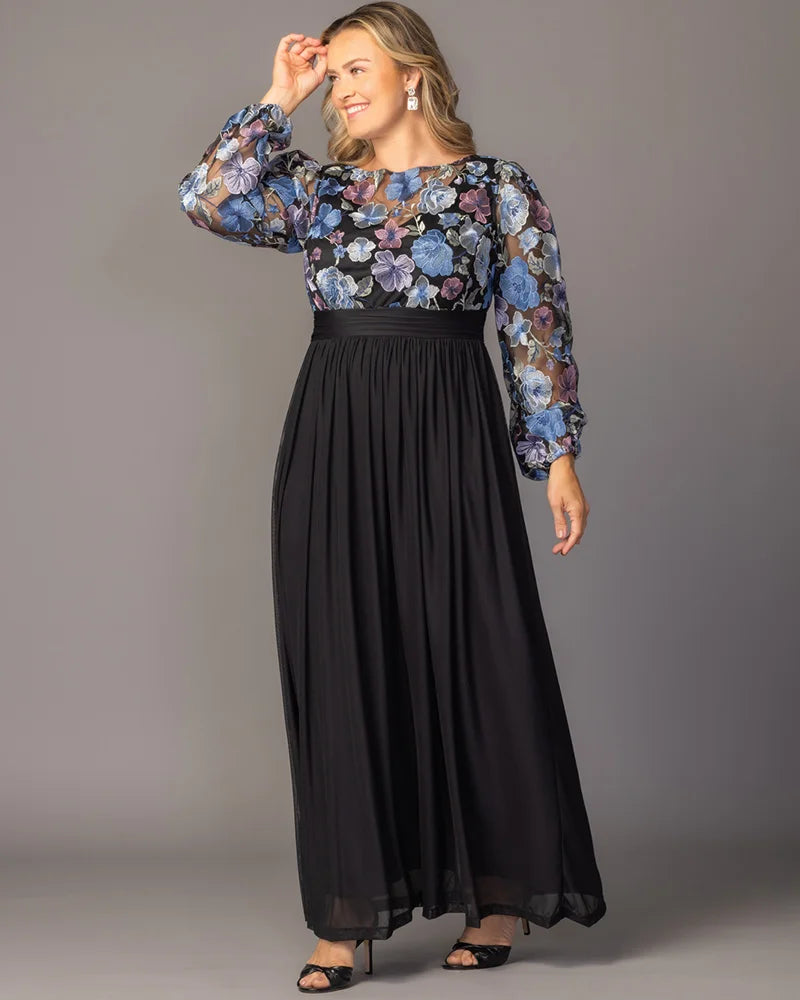 Eternal Embroidered Bodice Evening Gown