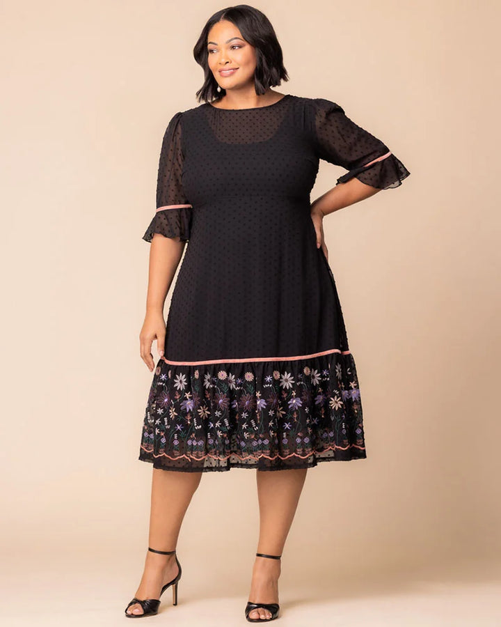 Mesmerizing Embroidered Cocktail Midi Dress - Sale!