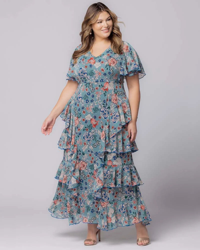 Tour de Flounce Chiffon Evening Gown - Sale!