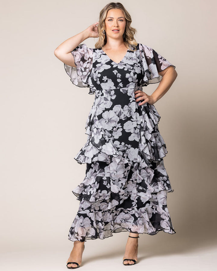 Tour de Flounce Chiffon Evening Gown - Sale!