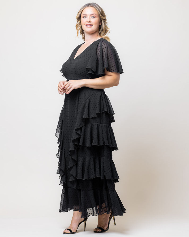 Tour de Flounce Chiffon Evening Gown - Sale!