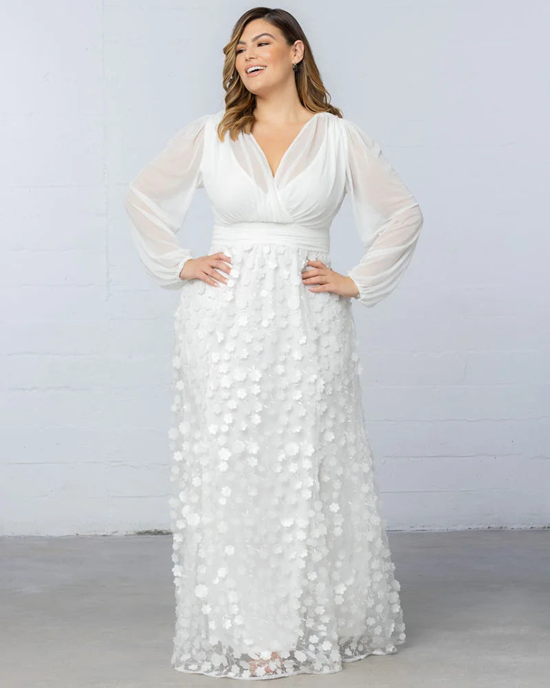 Enchanted Garden Long Sleeve Wedding Gown