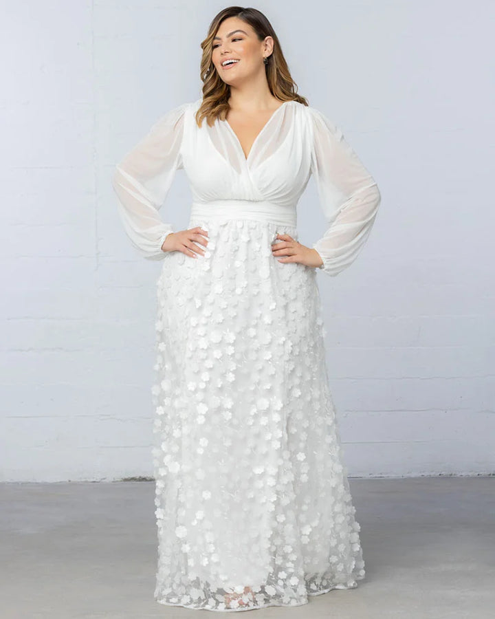 Enchanted Garden Long Sleeve Wedding Gown