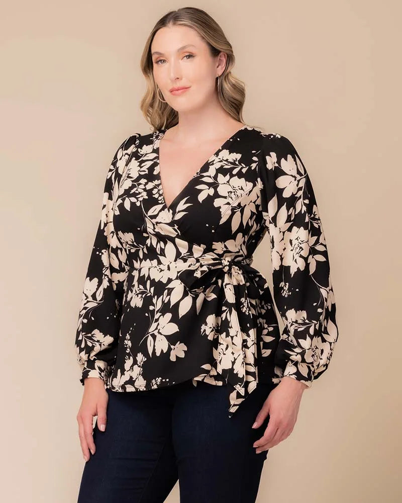 Natasha Long Sleeve Wrap Top