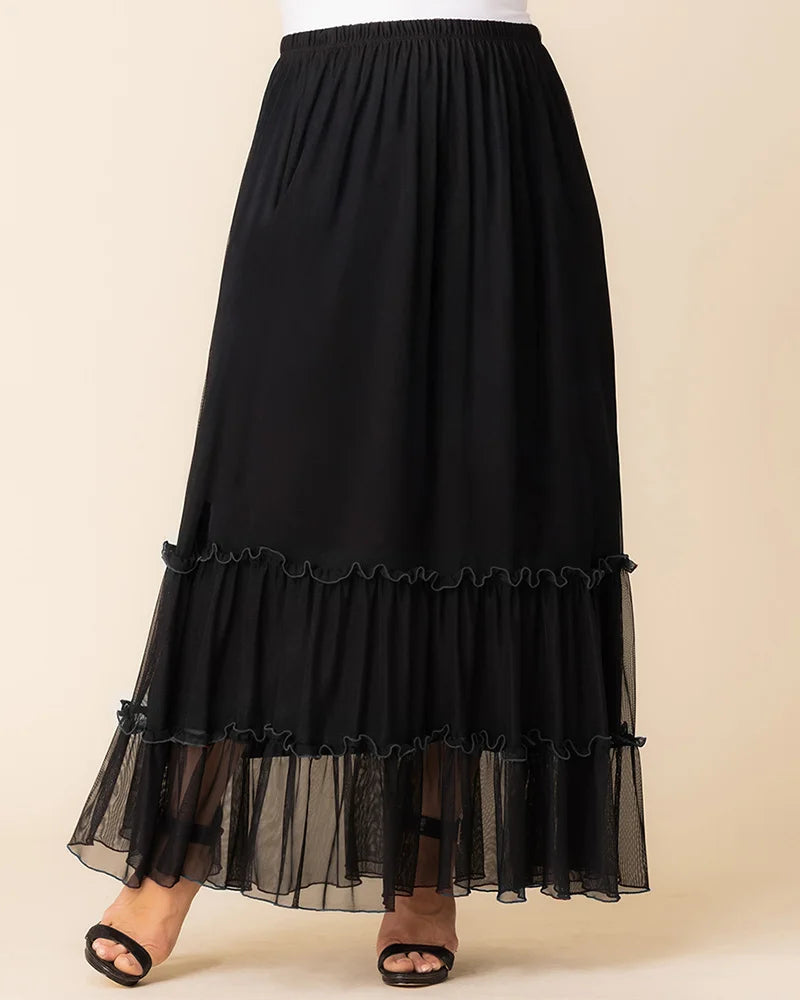 Isla Tiered Mesh Maxi Skirt – Sale!