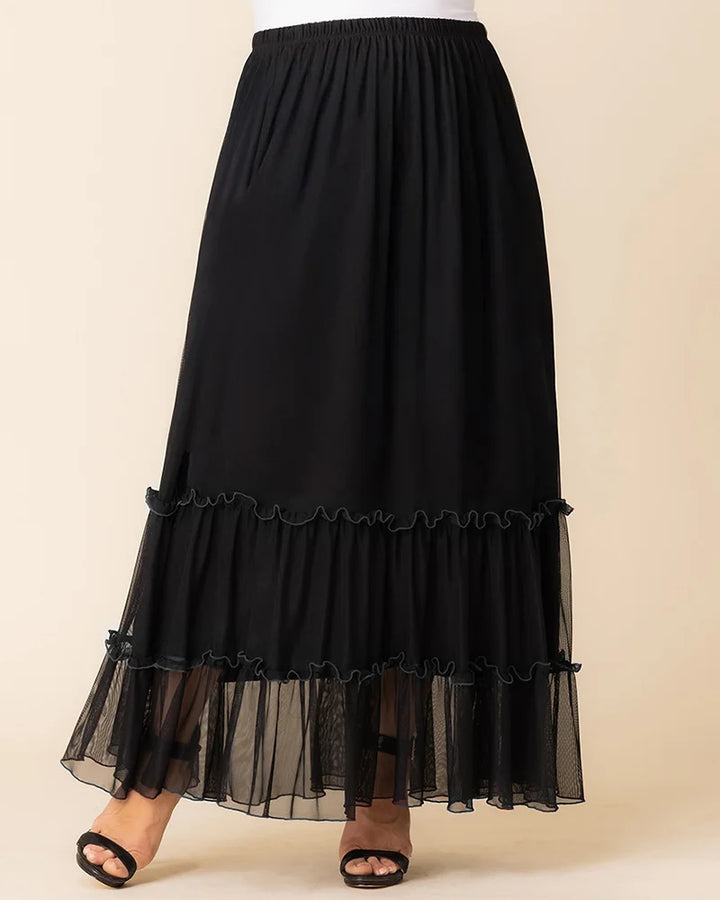 Isla Tiered Mesh Maxi Skirt – Sale!