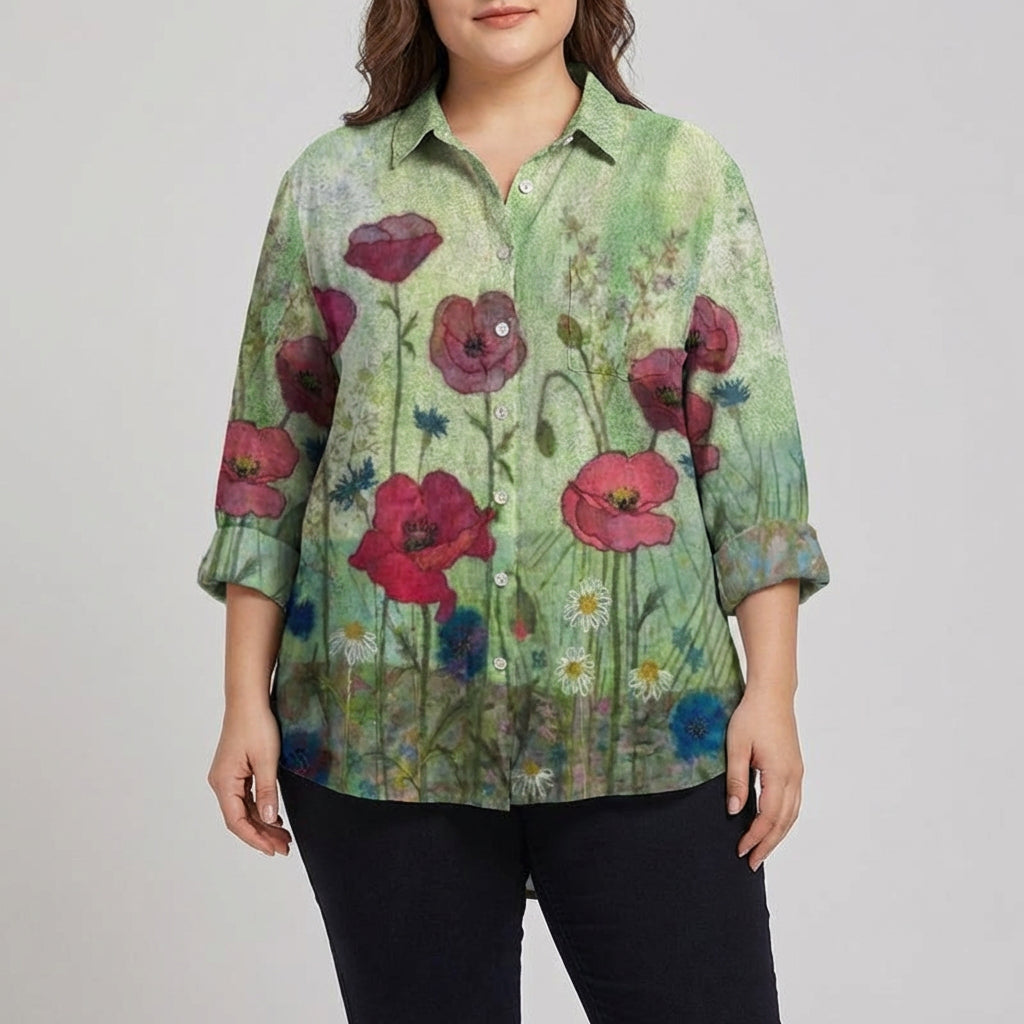 Yelena | Elegant Linen Summer Blouse