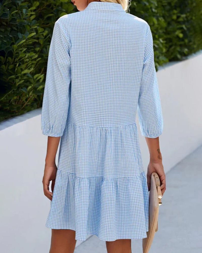 Vina - Summer Plaid Dress