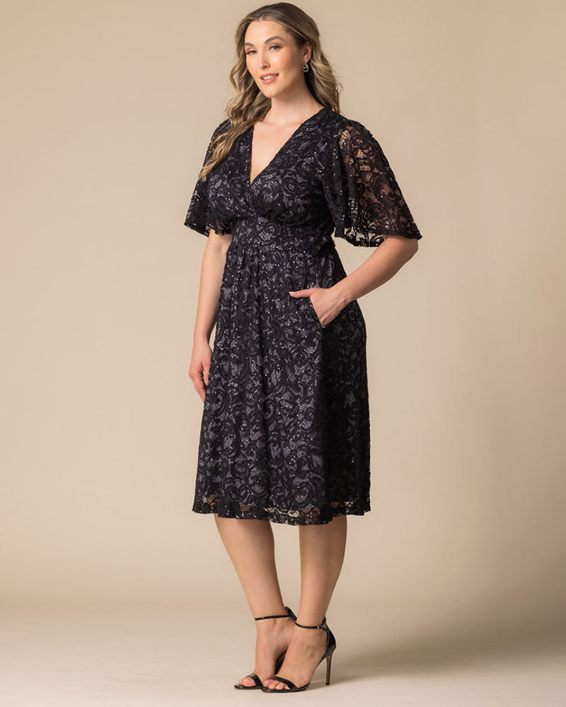 Starry Sequined Lace Cocktail Dress - Sale!
