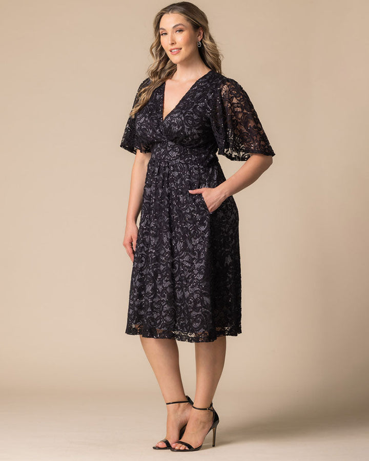 Starry Sequined Lace Cocktail Dress - Sale!