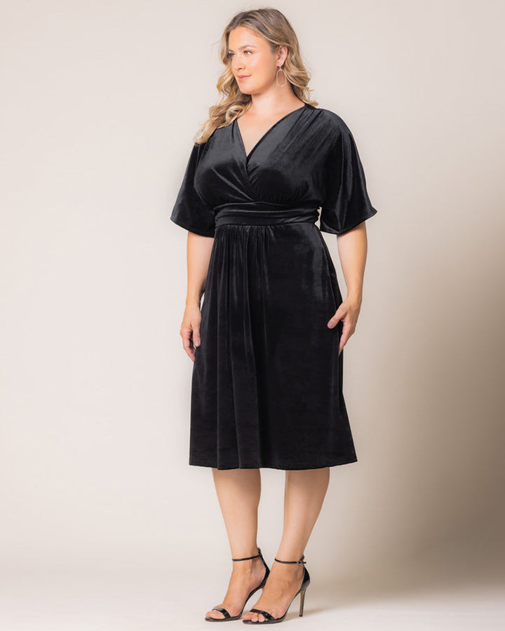 Angelic Velvet Midi Cocktail Dress