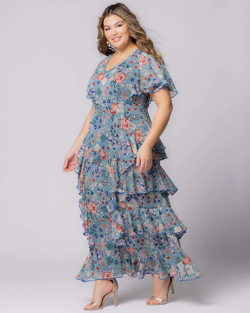 Tour de Flounce Chiffon Evening Gown - Sale!