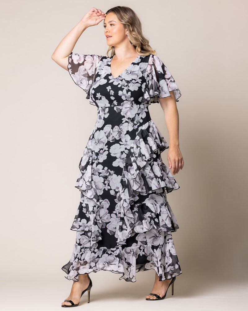 Tour de Flounce Chiffon Evening Gown - Sale!