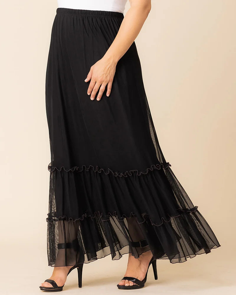 Isla Tiered Mesh Maxi Skirt – Sale!