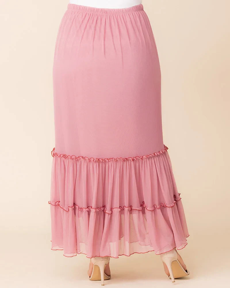 Isla Tiered Mesh Maxi Skirt – Sale!