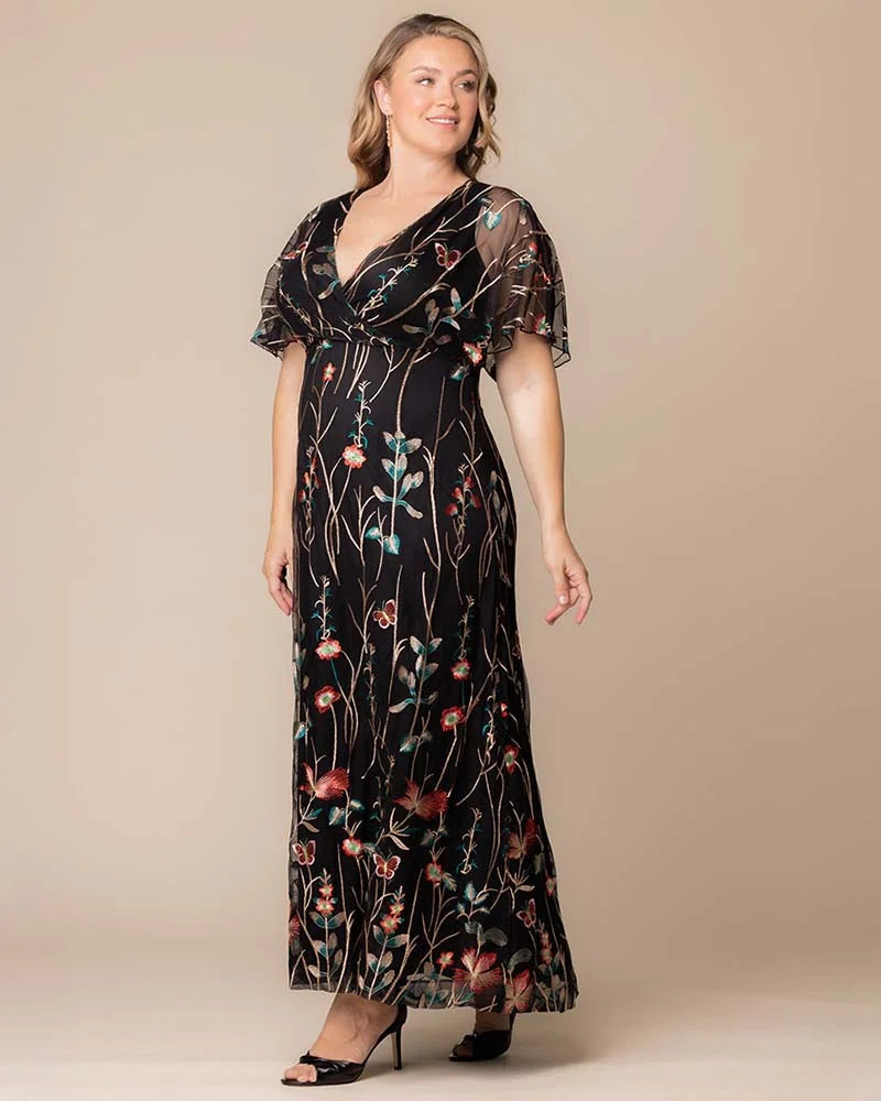 Embroidered Elegance Evening Gown