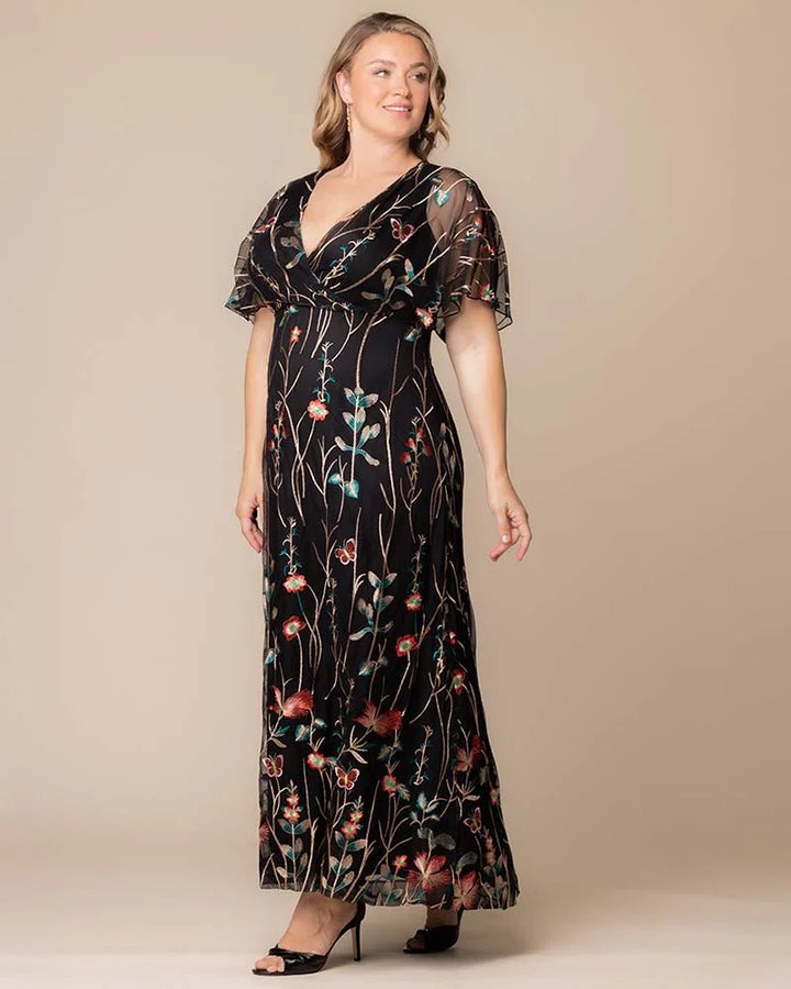 Embroidered Elegance Evening Gown