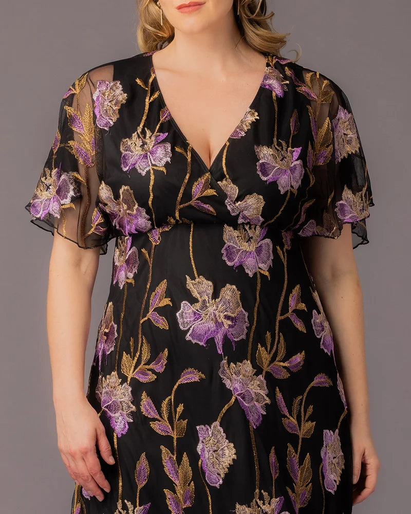 Embroidered Elegance Evening Gown