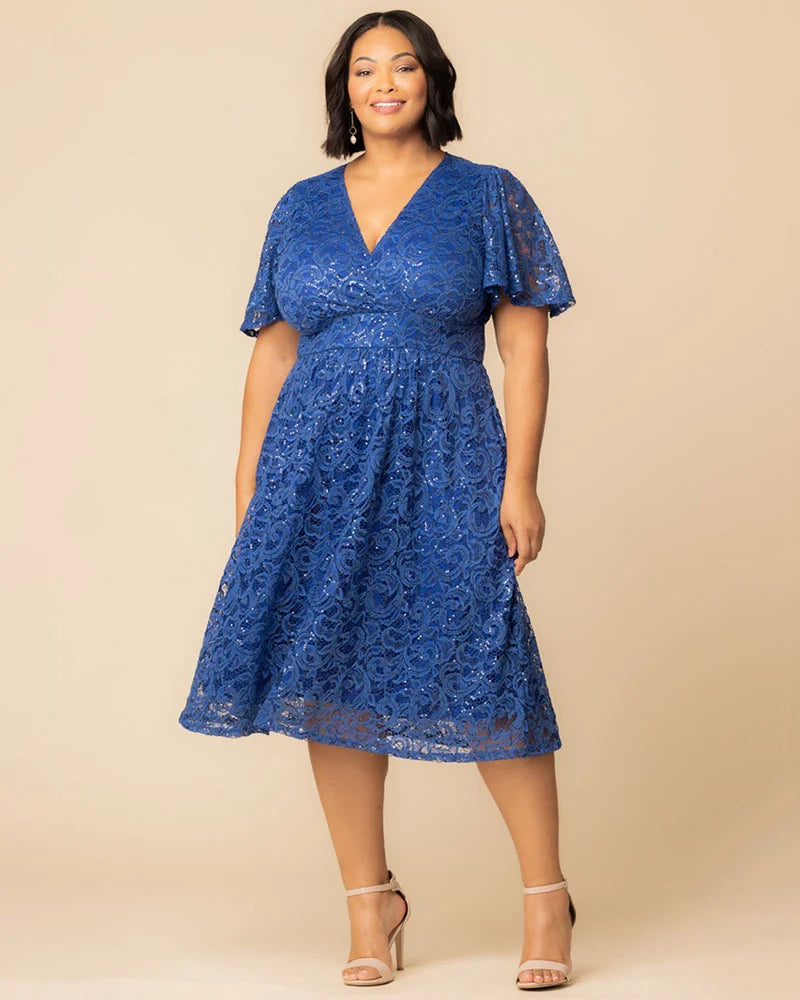 Starry Sequined Lace Cocktail Dress - Sale!
