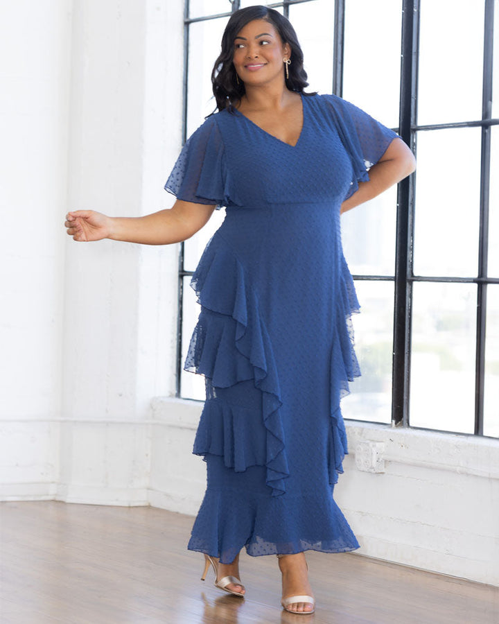 Tour de Flounce Chiffon Evening Gown - Sale!