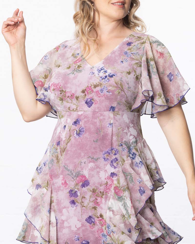 Tour de Flounce Chiffon Evening Gown - Sale!